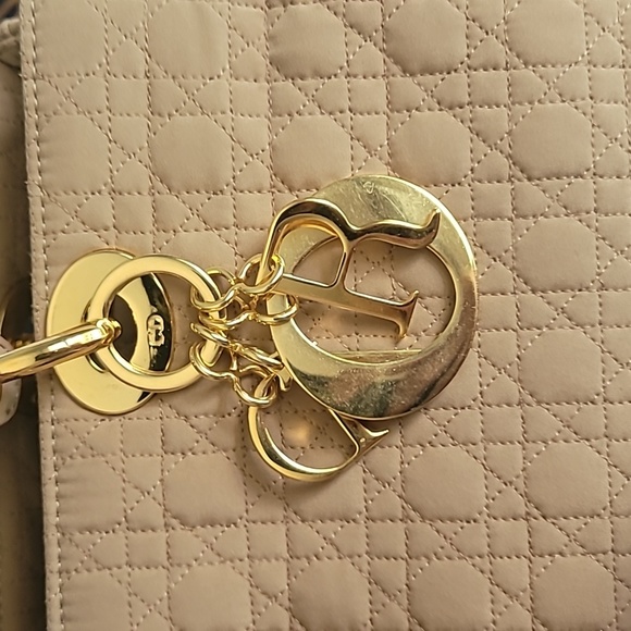 Christian Dior Beige NYLON Lady Cannage with Charm. - Picture 2 of 10